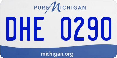 MI license plate DHE0290