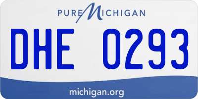 MI license plate DHE0293