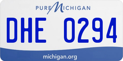 MI license plate DHE0294