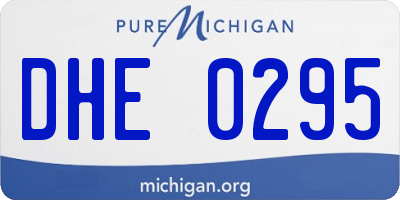 MI license plate DHE0295