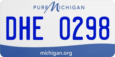 MI license plate DHE0298
