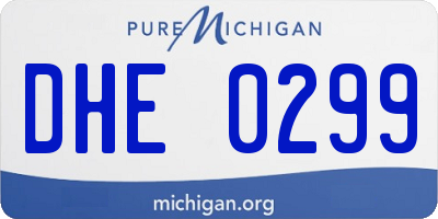 MI license plate DHE0299