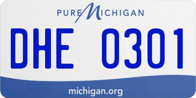 MI license plate DHE0301