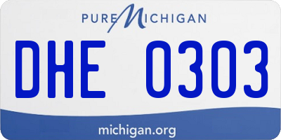 MI license plate DHE0303