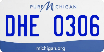 MI license plate DHE0306