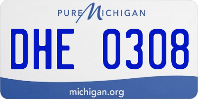 MI license plate DHE0308