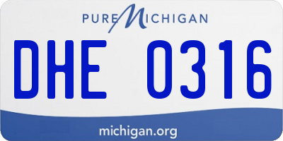 MI license plate DHE0316