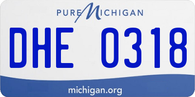 MI license plate DHE0318