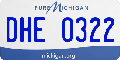 MI license plate DHE0322