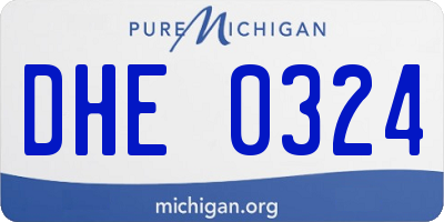 MI license plate DHE0324