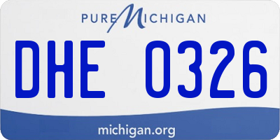 MI license plate DHE0326