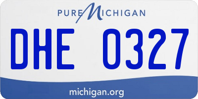 MI license plate DHE0327