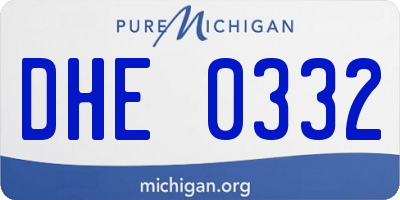 MI license plate DHE0332