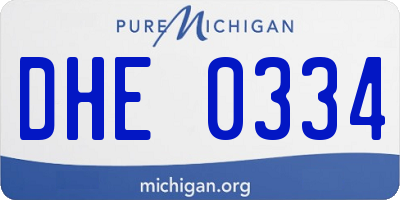 MI license plate DHE0334