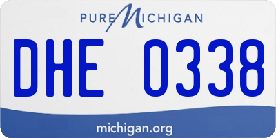 MI license plate DHE0338