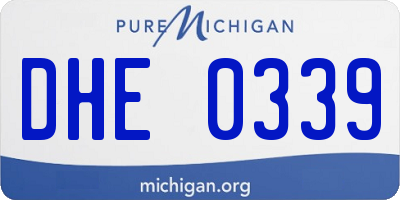 MI license plate DHE0339