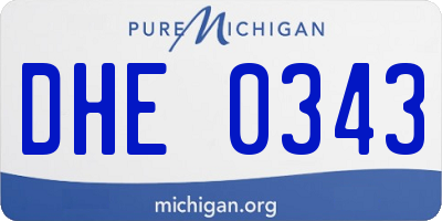 MI license plate DHE0343