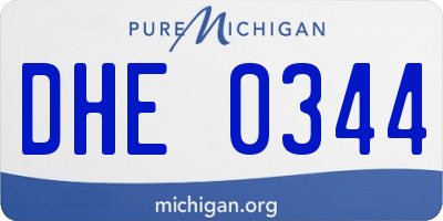 MI license plate DHE0344
