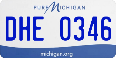 MI license plate DHE0346