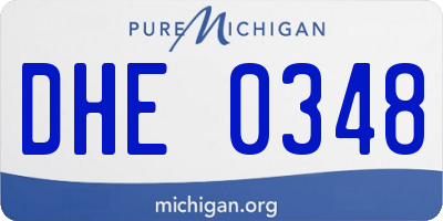 MI license plate DHE0348