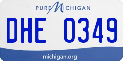 MI license plate DHE0349
