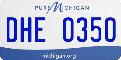 MI license plate DHE0350