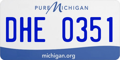 MI license plate DHE0351