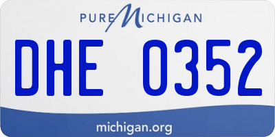 MI license plate DHE0352