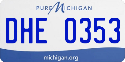 MI license plate DHE0353
