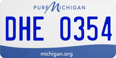 MI license plate DHE0354