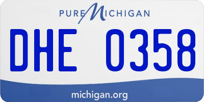 MI license plate DHE0358