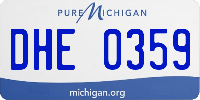 MI license plate DHE0359