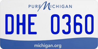 MI license plate DHE0360