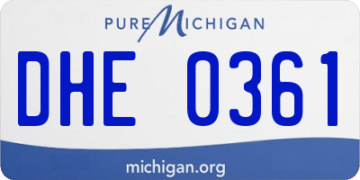 MI license plate DHE0361