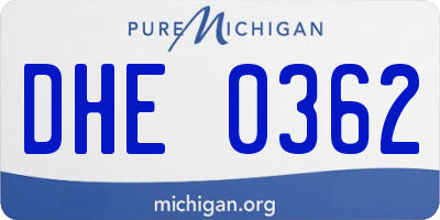 MI license plate DHE0362