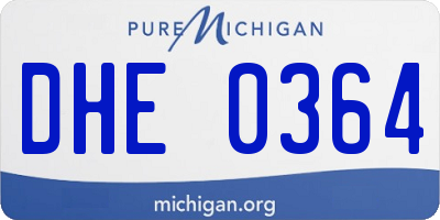 MI license plate DHE0364