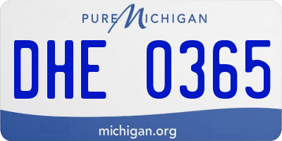 MI license plate DHE0365