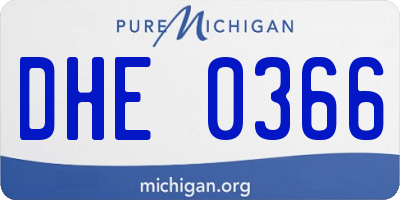 MI license plate DHE0366