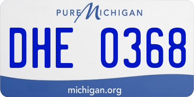 MI license plate DHE0368