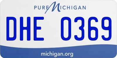 MI license plate DHE0369