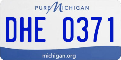 MI license plate DHE0371