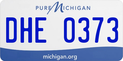 MI license plate DHE0373