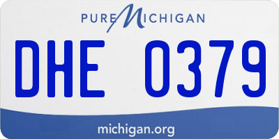 MI license plate DHE0379