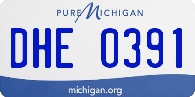 MI license plate DHE0391