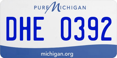 MI license plate DHE0392