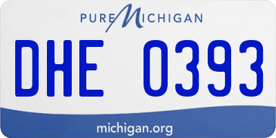 MI license plate DHE0393