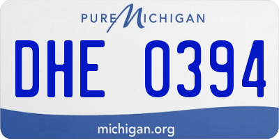 MI license plate DHE0394