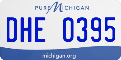 MI license plate DHE0395