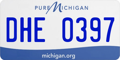MI license plate DHE0397