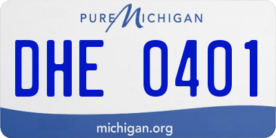 MI license plate DHE0401
